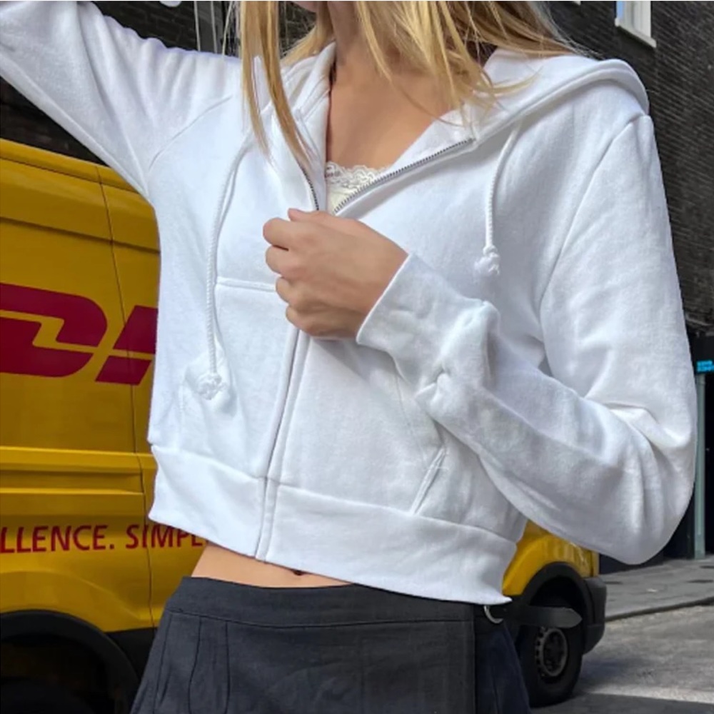 White Brandy Melville Crystal Hoodie